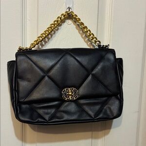 Black Quilted lambskin Chain Bag 19